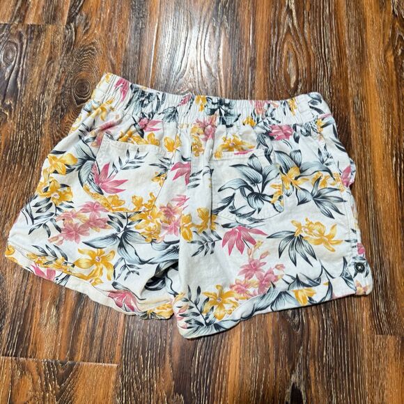 Womens M Floral Shorts Per Se Tropical Linen Pocket Drawstring - Picture 2 of 4